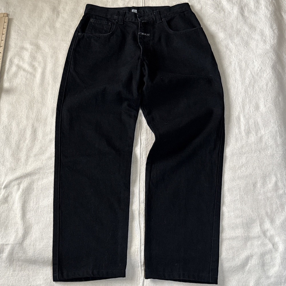 Marithe Francois Girbaud Jeans Mens 29x28 Black Baggy Straight Leg Denim Pants